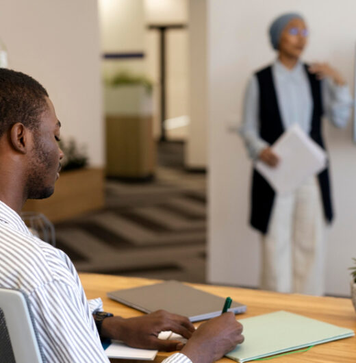 man-participation-training-after-being-hired-his-new-office-job